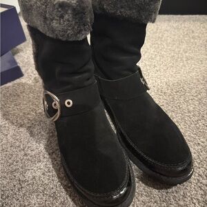 Stuart Weitzman Black Suede Ankle Boots
